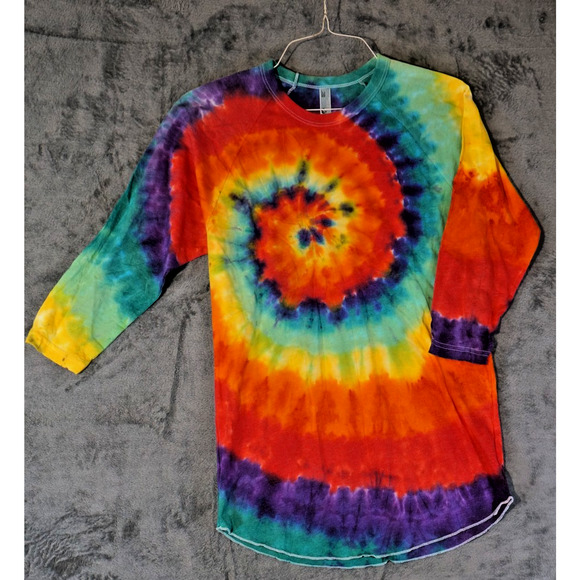 50 50 Shirt Women’s Tie Dye Top Medium Cotton Handmade Colorful - Picture 4 of 9